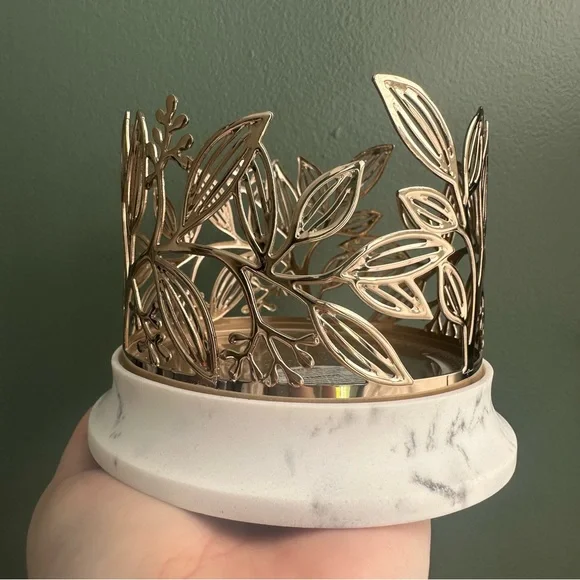 Bath & Body Works 3-wick Candle Holder— Vines w/marble base - Picture 1 of 5